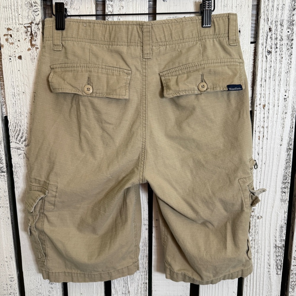 WearFirst Free Band Cargo Shorts Men's Size 30 Khaki Tan Stretch Pockets Casual - Picture 6 of 9